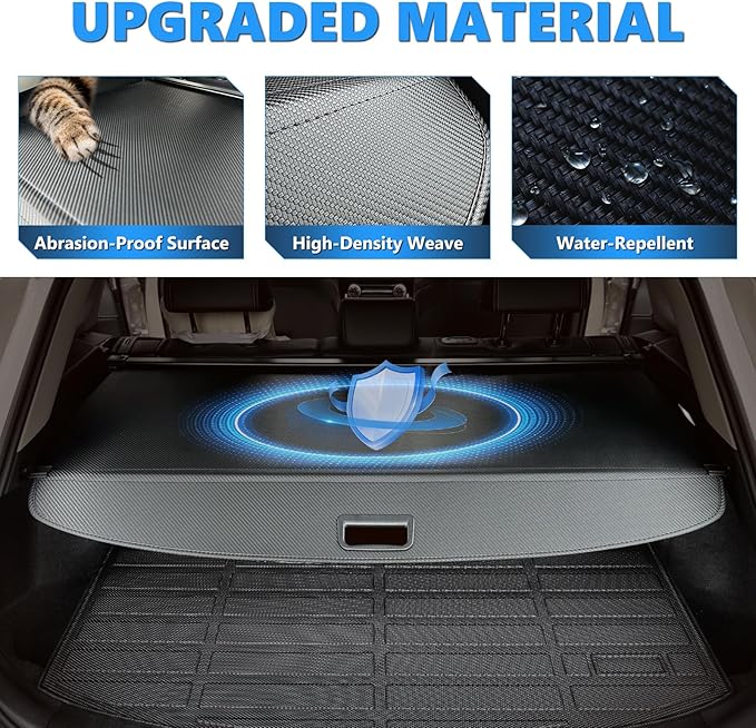 MIALUTY® Cargo Cover for 2023 2024 2025 Cadillac Lyriq Retractable Trunk Cover Lyriq Accessories Anti-Peeping Anti-Theft Privacy Screen,Trunk Luggage Shield Shade Carbon Fiber Texture