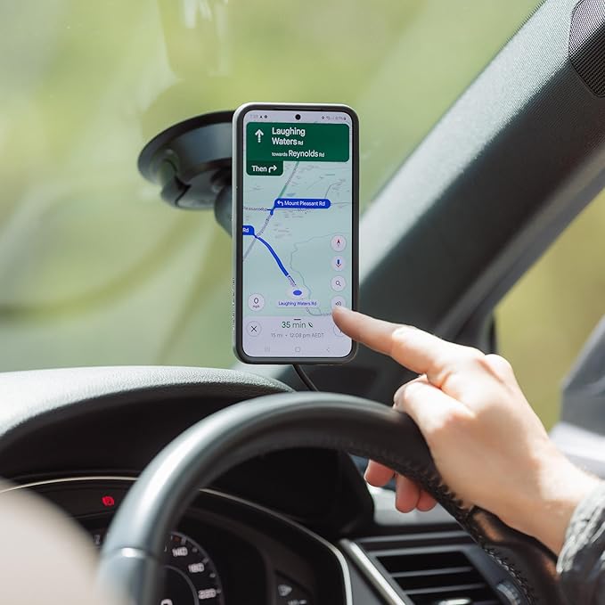Quad Lock Heavy Duty Suction Car Phone Mount with MAG Phone Case and MAG Wireless Charging Head for iPhone 15