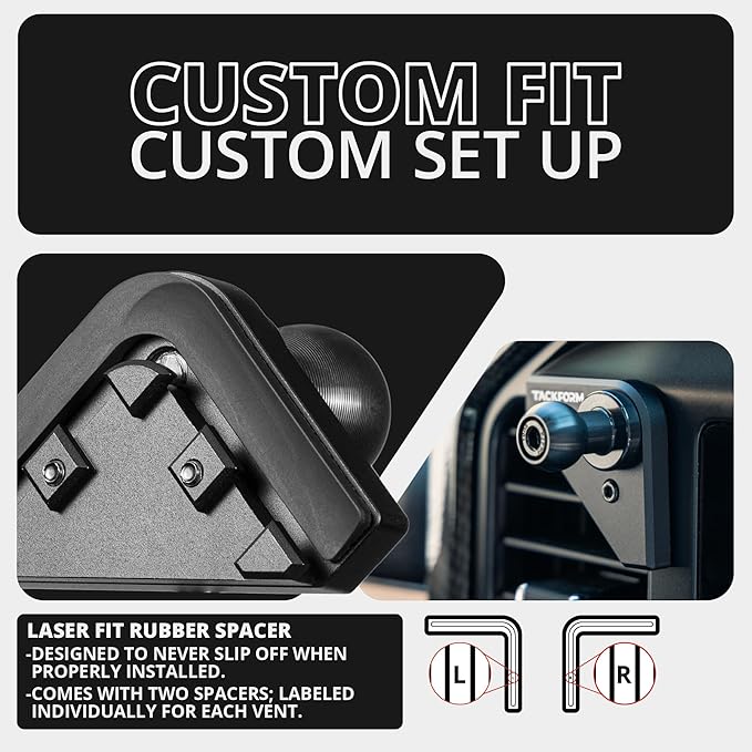 Tackform Link Vent Mount Magnetic Phone Holder - Compatible with 2021-2025 Ford F150 & Raptor, 2023-2025 Ford Super Duty | Aluminum | 2" Arm | Red | (NOT MAGSAFE Compatible)