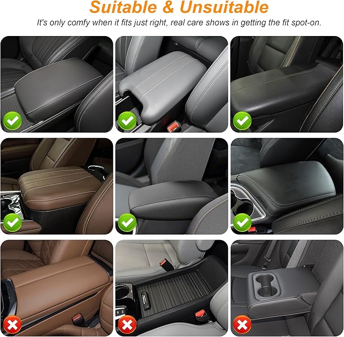 Armrest Cover for Car Fit for Jeep Cherokee - Center Console Cover with Cup Holders and 2 Storage Pockets(Beige)