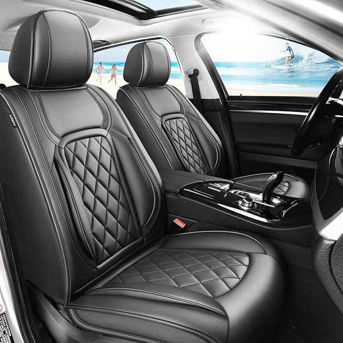 Fit Tucson Car Seat Covers Compatible with Hyundai Tucson 2010-2024 2026, Premium Leather Breathable, Wear Resistant, Airbag Compatible, All-Weather Protection & Full Coverage, Full Set Black