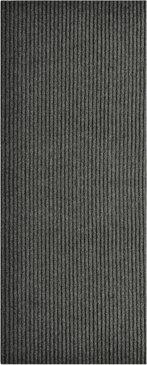 iCustomRug Spartan Weather Warrior Duty Indoor/Outdoor Utility Ribbed in 3ft,4ft,6ft Widths 70 Custom Sizes with Natural Non-Slip Rubber Backing 4'X16' in Charcoal