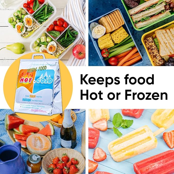 Superio Hot and Cold Insulated Bags for Food Delivery, Grocery Shopping Bags, Food Storage for Hot and Frozen Food for Travel, Disposable Cooler Bag, Reinforced Thermal Lunch Bag (3, 16"x19.25")