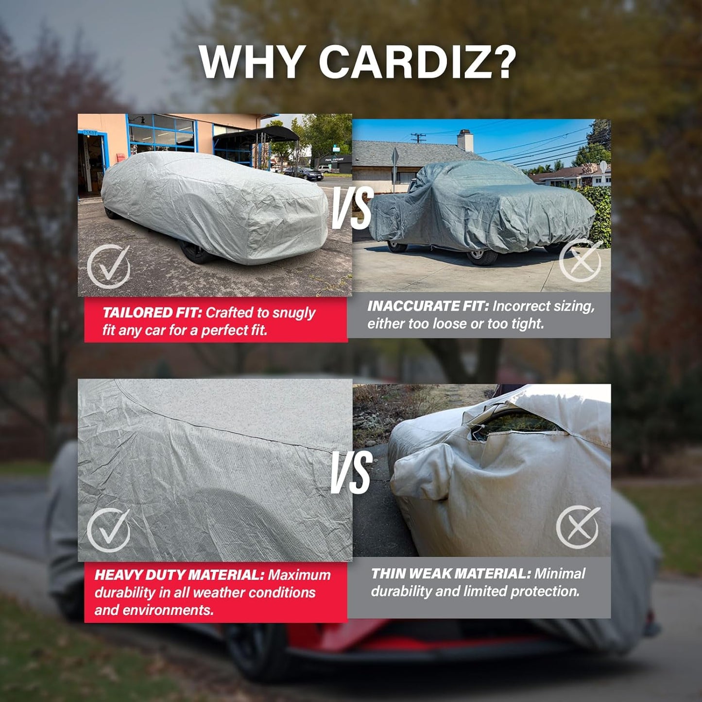 Supreme Full Car Cover - Semi Custom Fit for Tracker 1999-2004 SUV 4-Door | All-Weather Protection: Waterproof, Dustproof, Windproof, UV-Resistant | Includes Accessories