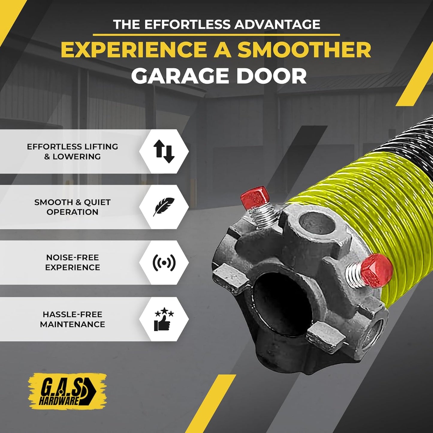 Garage Door Torsion Spring 207x1.75x26 Includes 1” Steel Bearing, Non-Slip Gloves, and Winding Bars for Left and Right Side of Garage Door Precision E-Coating 5-Year Warranty Min. 30,000 Cycles (Pair)