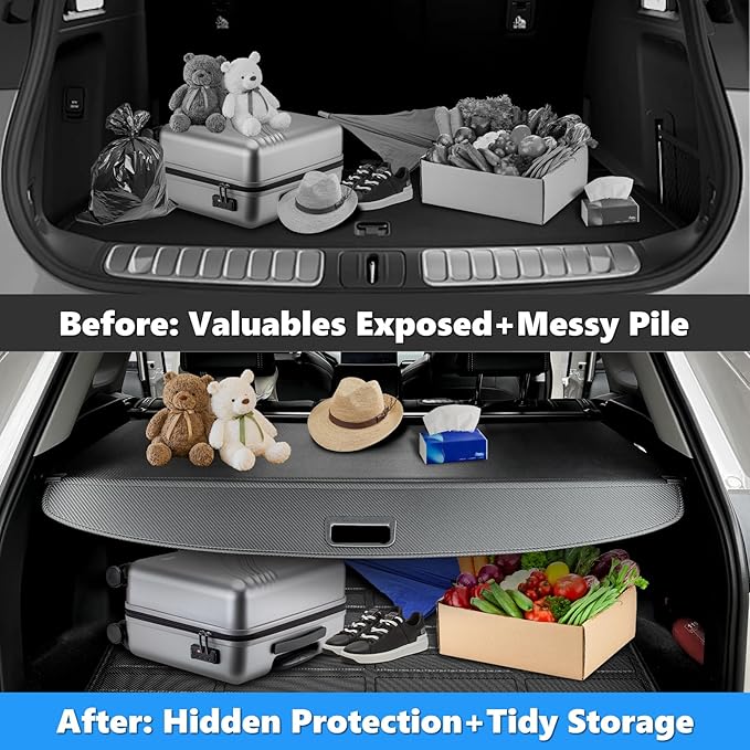 MIALUTY® Cargo Cover for 2016-2020 Kia Sorento Retractable Trunk Cover Sorento Accessories Anti-Peeping Anti-Theft Privacy Screen,Trunk Luggage Shield Shade Carbon Fiber Texture