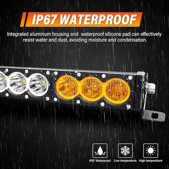 AUXTINGS 32 inch Single Row Dual Color LED Light Bar 180W Off Road Light Bar White Amber Combo LED Work Light Truck UTV 4x4 Cars SUVs ATVs Boats Fog Driving Light with Wiring Harness kit