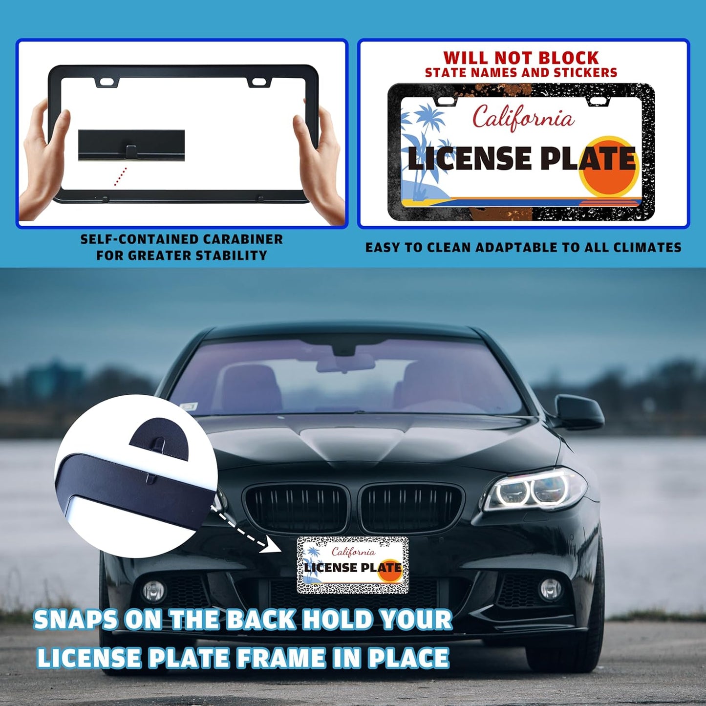 Leopard Print License Plate Frame Skin Texture Pattern Stainless Steel License Plate Holder for Front or Rear Car Tags Funny for Car Decoration Accessories with Screws 6.3 X 12.2 in for Women Men