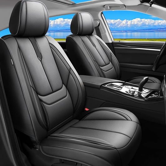 Fit Palisade Car Seat Covers for Hyundai Palisade 2000-2025 2026 -Upgraded Premium Waterproof & Breathable Leather,Airbag Compatible,All-Weather Seat Cushion Protector,Full Set,Black