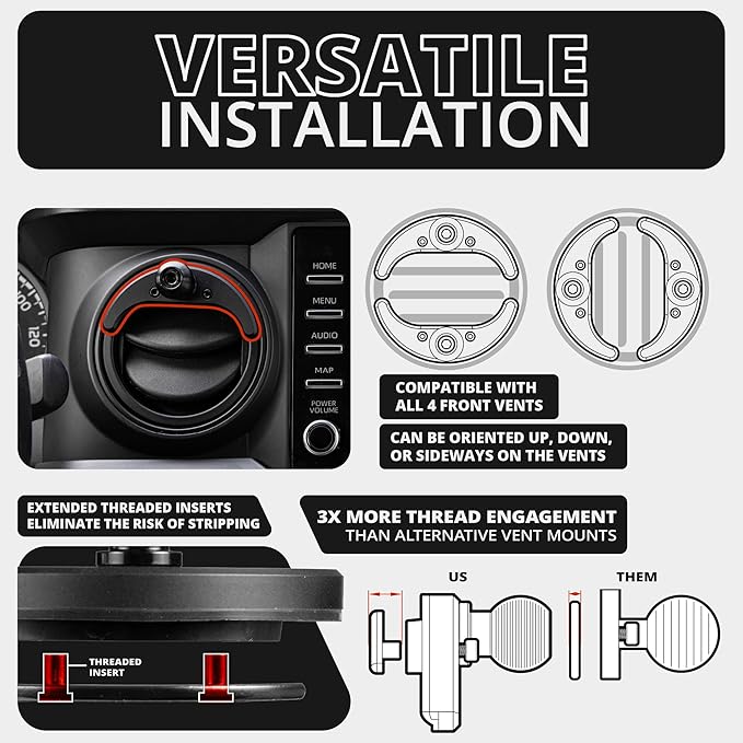 Tackform Link Vent Phone Mount Compatible with 2016-2023 Toyota Tacoma and 2014-2021 Toyota Tundra | Aluminum | Zero Slip | Compatible with MagSafe | Universal Magnetic Holder | 2" Arm | Blue Knob