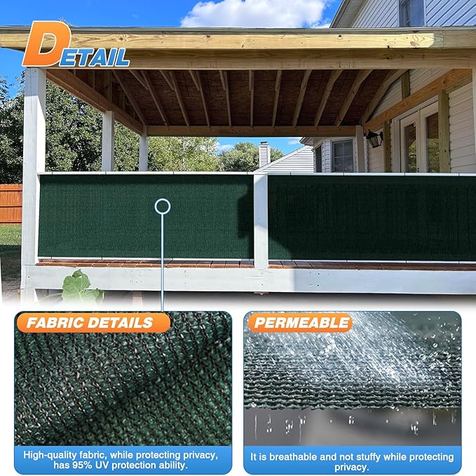 TANG Sun Shade Fabric Roll 8'x45' Shade Cloth for Garden Dark Green HDPE Mesh Shading Pergola Cover Replacement Canopy, 95% Blockage Sunshades for Outdoor Patio Backyard Plant