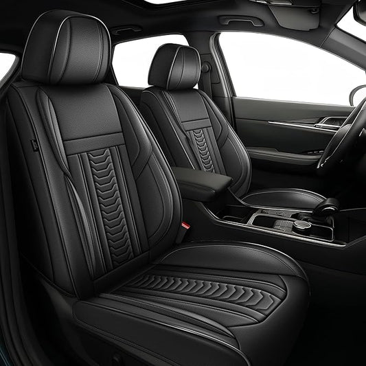 TTX LIGHTING for Hyundai Palisade 2020-2026 Seat Covers: Waterproof Leather Seat Protector with Airbag Compatible (2 Front Seats,Black)