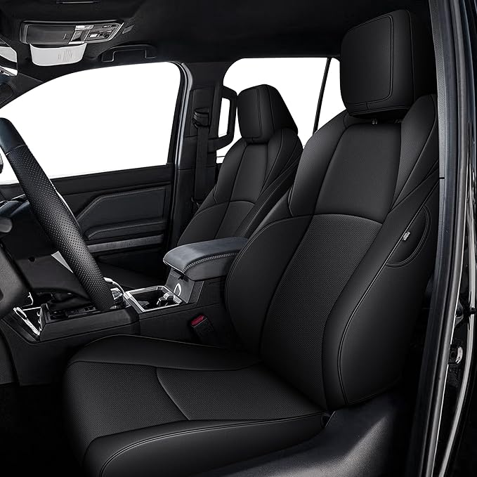 AOMSAZTO Custom Fit Seat Covers for Toyota 4Runner 2025 2026 Full Set Faux Leather Car Seats Cover for 4Runner Accessories Black(5 Seats Model Only)