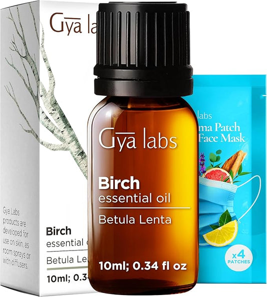100% Pure Birch Essential Oil - 0.34 Fl Oz - Birch Oil for Hair, Skin, Diffuser, Aromatherapy & DIY Candle Making Scent