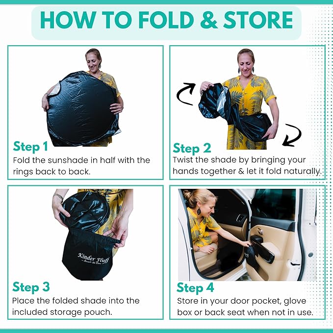 Windshield Sun Shade -Certified 99.87% UVB & 99.02% UVA Car Sun Shade. Award Winning Sunshade - Patented Technology | Compatible for Nissan Rogue (2021-2026) | Car Shades by Kinder Fluff