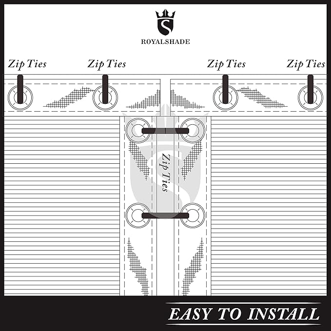 Royal Shade Custom Size 5' x 127' Beige Fence Privacy Screen Windscreen Cover Netting Mesh Fabric Cloth - Cable Zip Ties Included (We Make Custom Size)