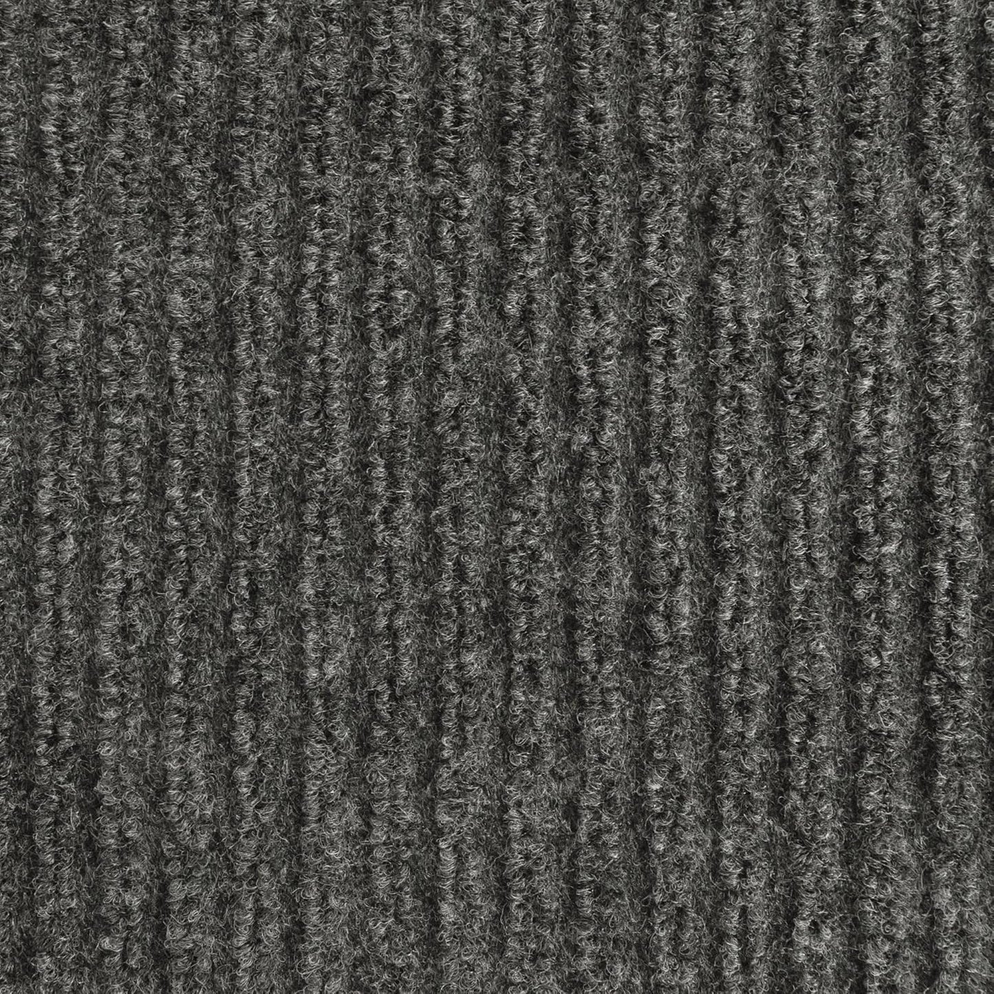 iCustomRug Spartan Weather Warrior Indoor/Outdoor Utility Ribbed Carpet Runner with Non-Slip Thermoplastic Rubber Backing, 3ft X 48ft in Charcoal