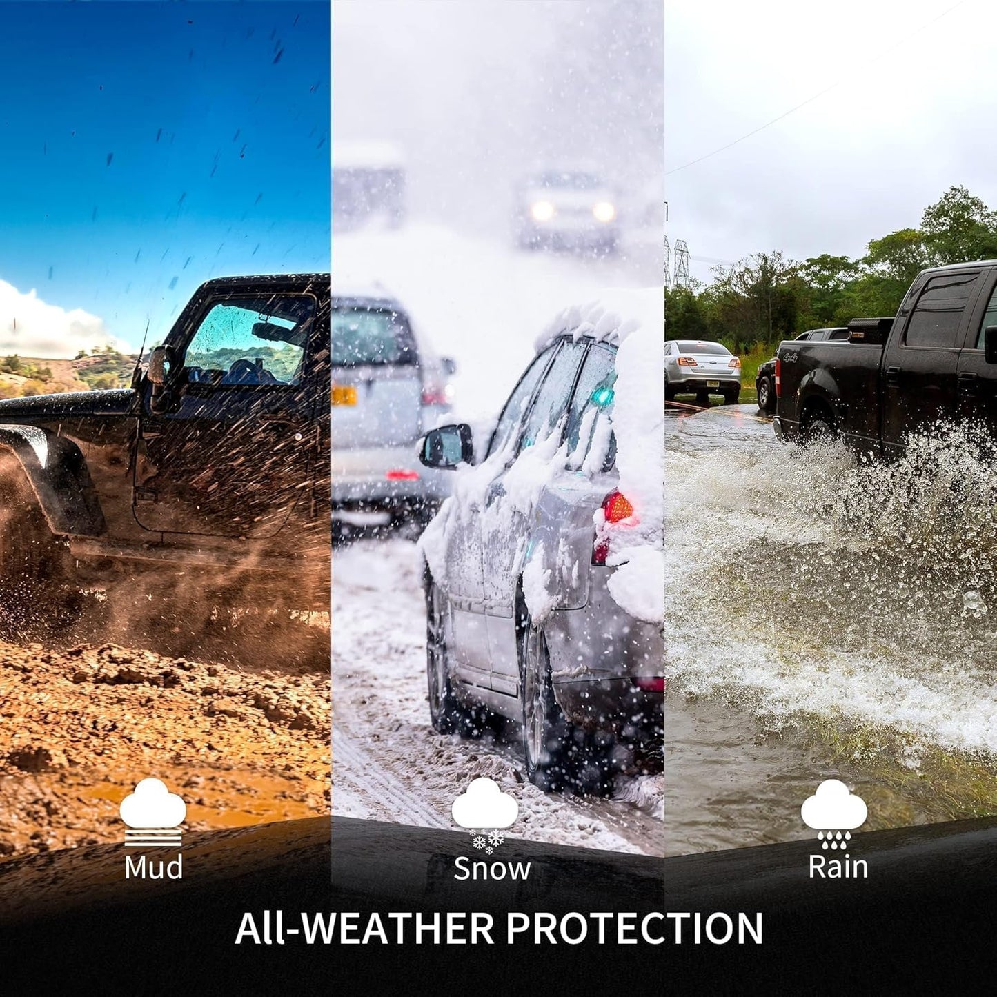 OEDRO Floor Mats Fit for Toyota Camry 2011-2007, Custom Fit Front & 2nd Row Floor Liner Set, TPE All Weather Protection Camry Car Mats, Black