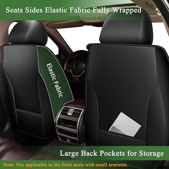 Bling Diamond Embroidered Seat Covers Fit for Mazda 6 2010-2021, Full Set 5 Seats, Sparkle Rhinestone Breathable Perforated Faux Leather Car Seat Covers for Women (Black)