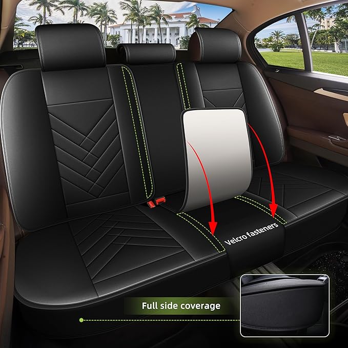 AOMSAZTO Car Seat Cover for Chevrolet Chevy Trax 2024 2025 2026 Full Set, Leather Car Seat Protector Waterproof, Non Slip Car Seat Cushion, Interior Seat Covers Automotive Accessories - Black