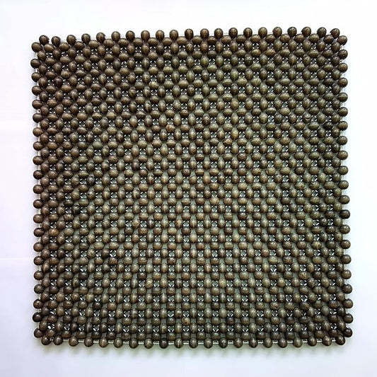 Natural Wood Beaded Seat Cover Pad Mat Comfy Cool Summer Massage Seat Cushion (Square Large) for Truck,RV,Pickup,Big Office Chair only