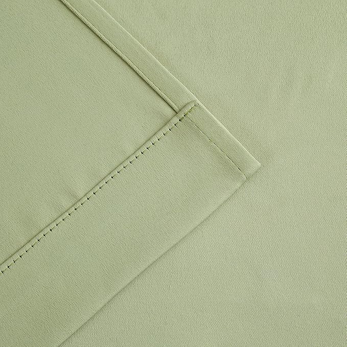 Bujasso Sage Green Blackout Curtains with Sheer Overlay Mix and Match Double Layer Thermal Insulated Window Panels 102 inch for Living Room Bedroom Green Drapes with Tiebacks Grommet Top 54"Wx102"Lx2