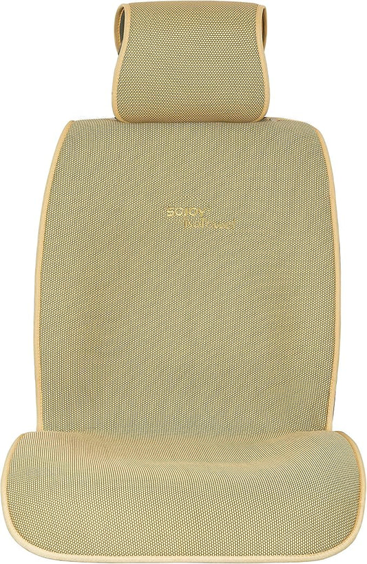 Sojoy IsoTowel Car Seat Cover, Microfiber Seat Protector with Quick-Dry Non-Slip Base,Car seat Protector for All Workouts, All-Weather Honeycomb Cloth (Tan)